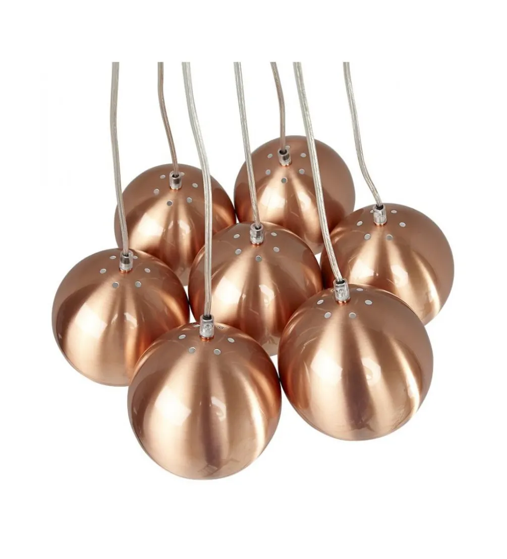 Lampa wisząca BOOMI 7 kloszy miedziana