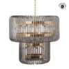 Lampa wisząca CELINK 80 cm złoto szara
