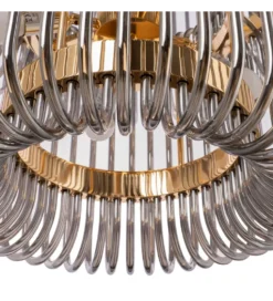 Lampa wisząca CELINK 80 cm złoto szara