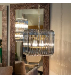 Lampa wisząca CELINK 50 cm złoto szara
