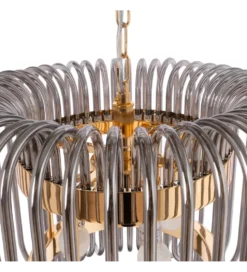 Lampa wisząca CELINK 50 cm złoto szara