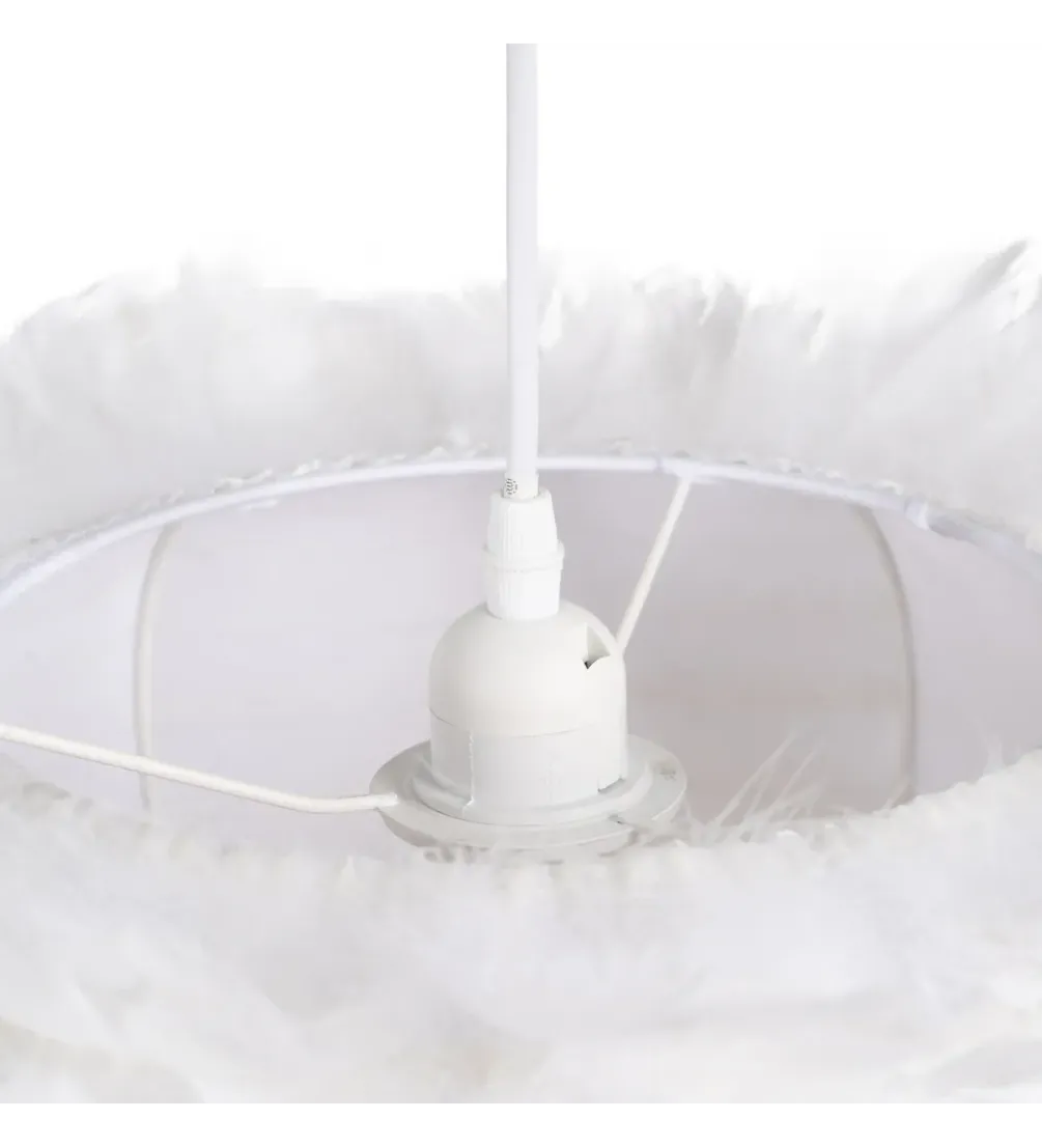 Lampa wisząca CLOUDI 40 cm Pióro biała