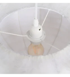 Lampa wisząca CLOUDI 40 cm Pióro biała