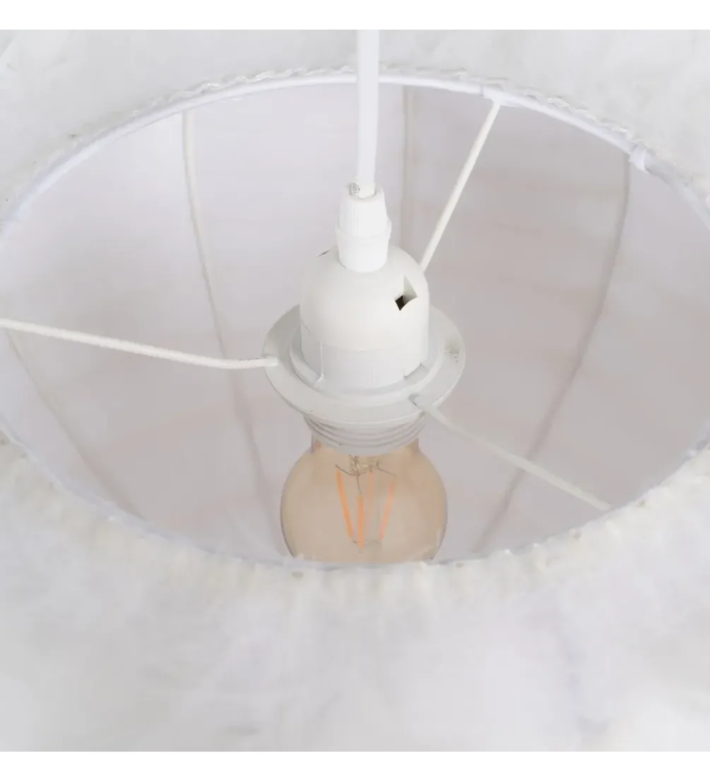 Lampa wisząca CLOUDI 40 cm Pióro biała