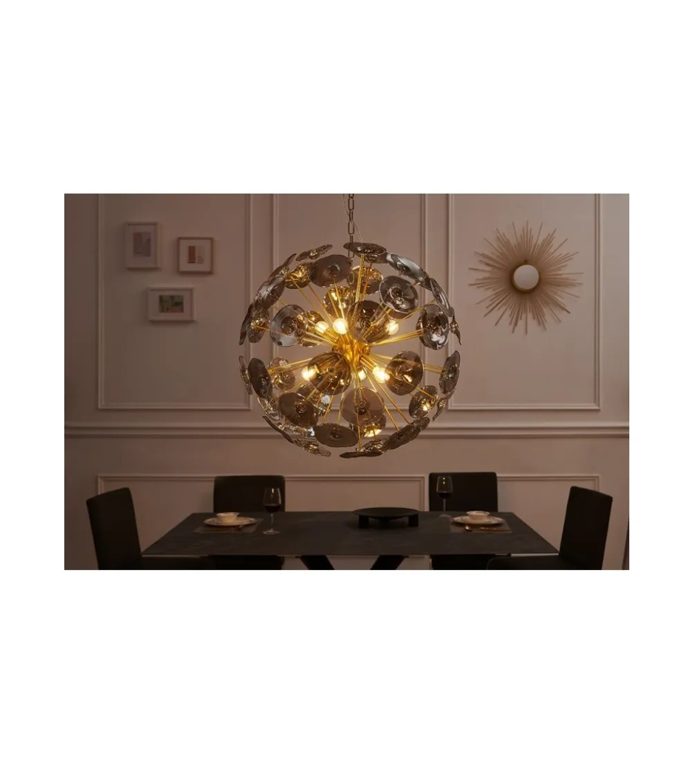 Lampa wisząca Evron Infinity 65 cm złota