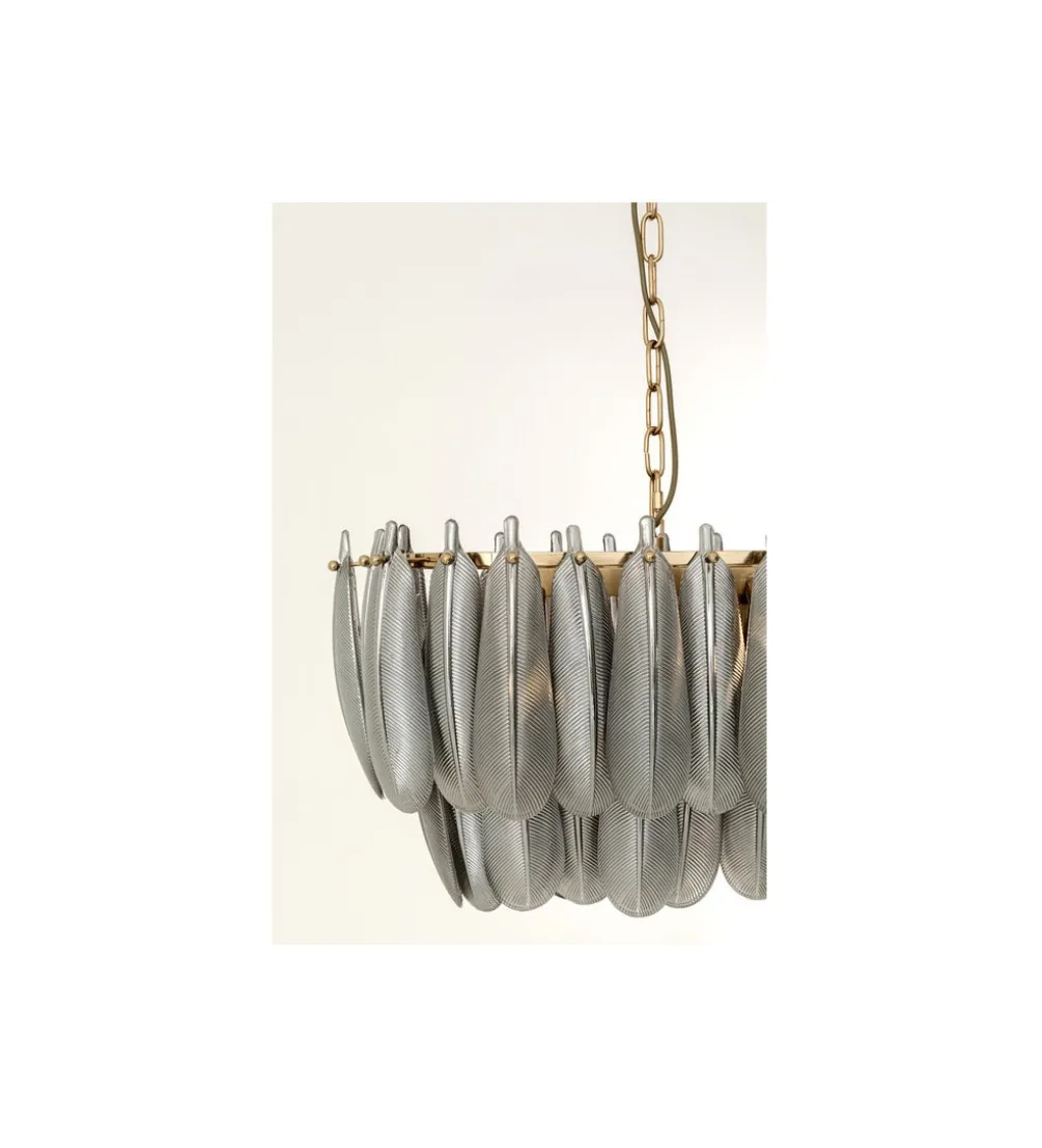 Lampa wisząca FEATHER 95 cm szara