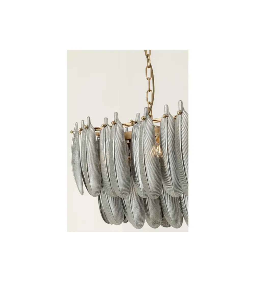 Lampa wisząca FEATHER 95 cm szara