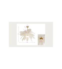 Lampa wisząca FEATHER PALM 87 cm biała