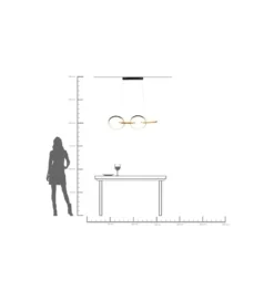 Lampa wisząca GALAXY LED 155 cm czarna
