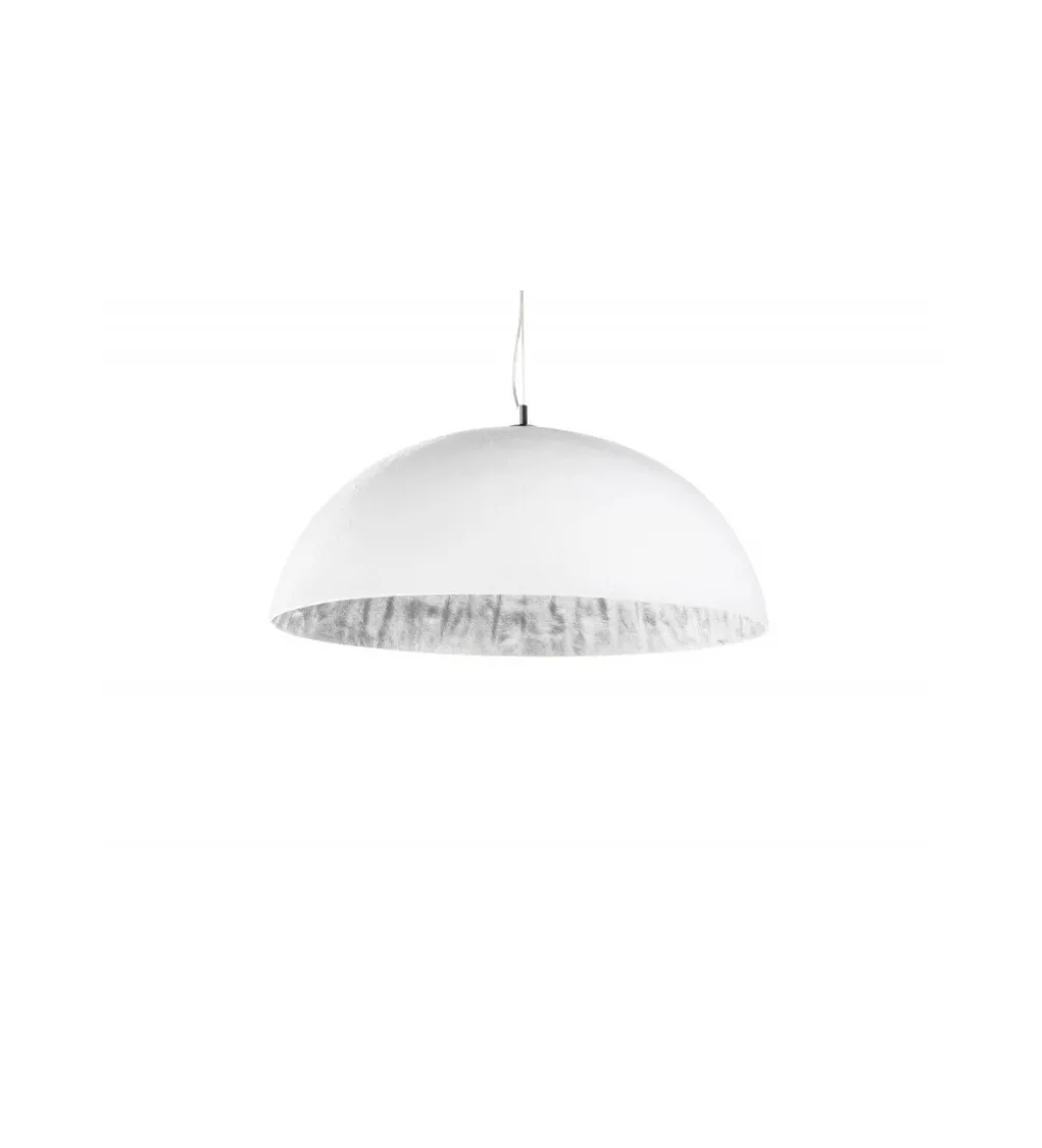 Lampa wisząca Glow biało srebrna 70 cm