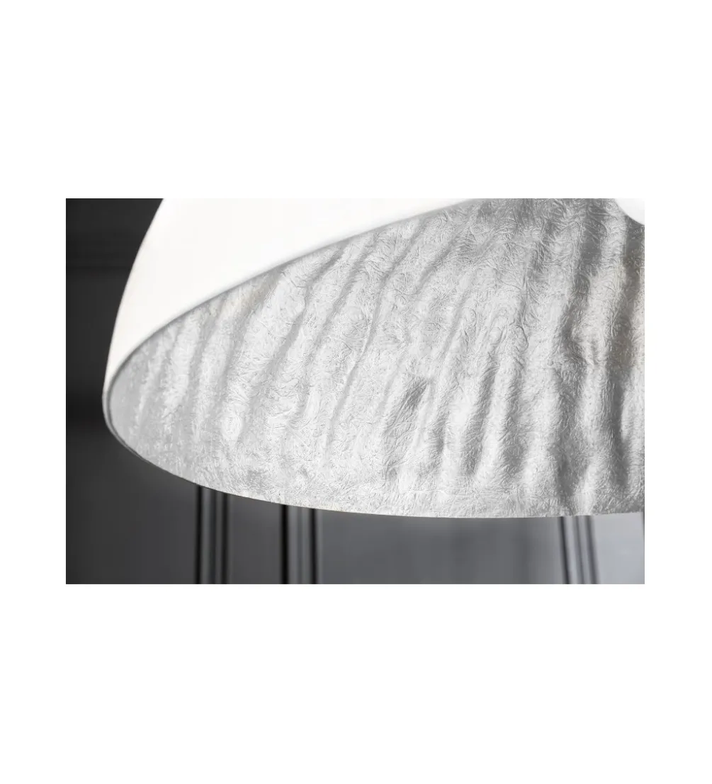 Lampa wisząca Glow biało srebrna 70 cm