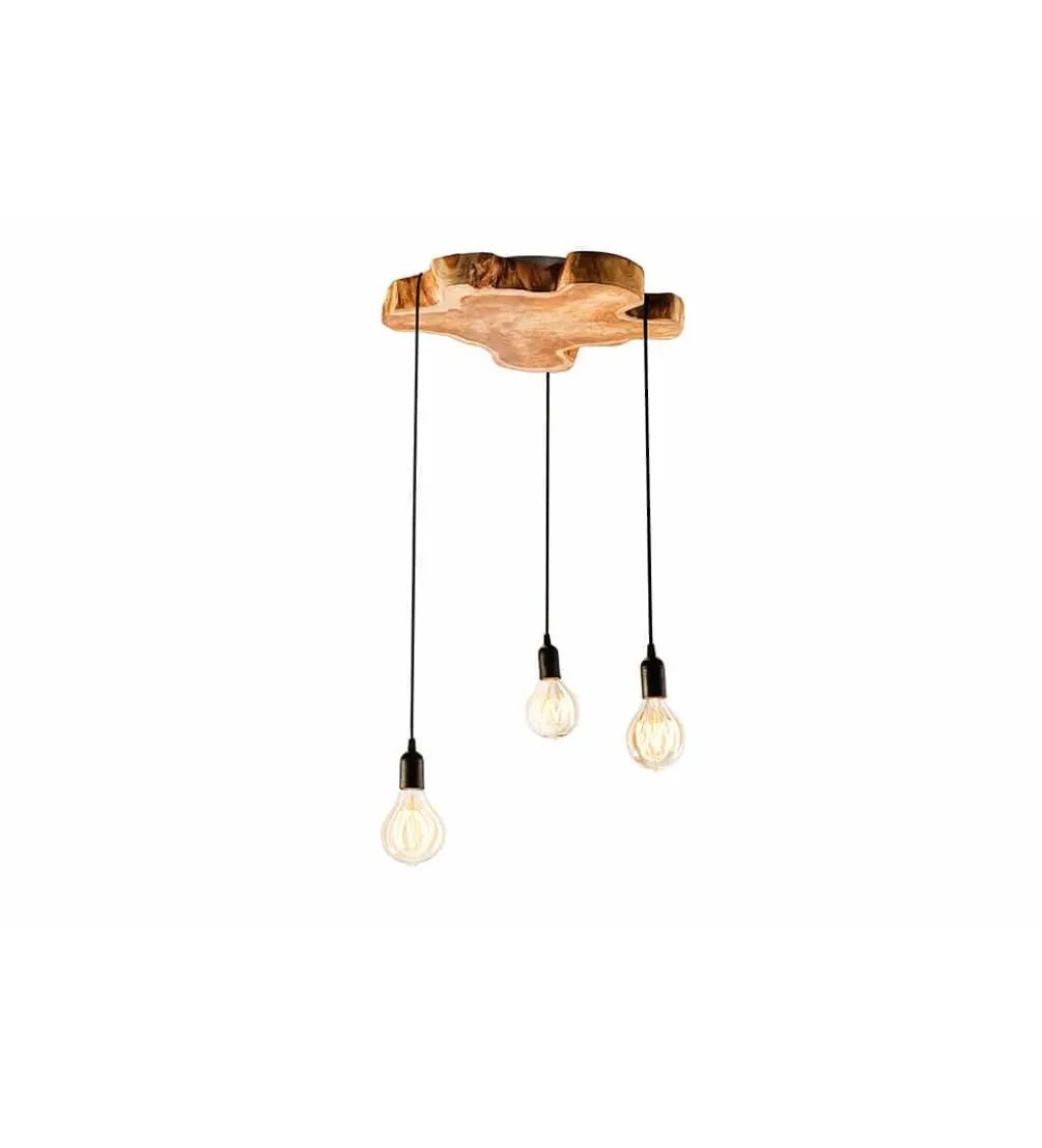 Lampa wisząca KORA 50 cm Drewno Longan