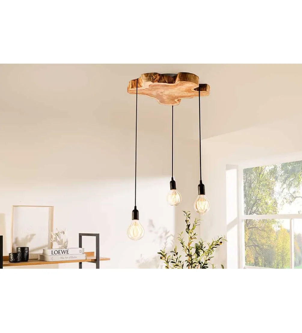 Lampa wisząca KORA 50 cm Drewno Longan