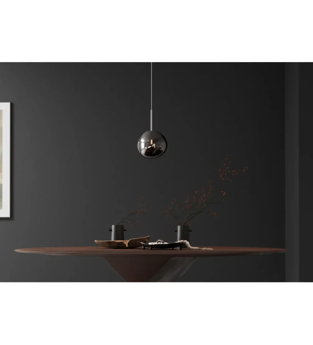 Lampa wisząca LIQUID DIAMOND 20 cm szkło dymione