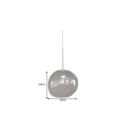 Lampa wisząca LIQUID DIAMOND 20 cm szkło dymione
