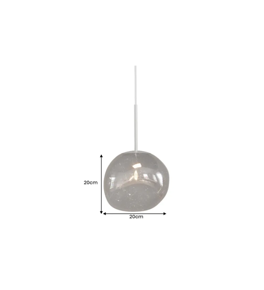 Lampa wisząca LIQUID DIAMOND 20 cm szkło dymione