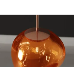 Lampa wisząca LIQUID DIAMOND 20 cm szkło miedź