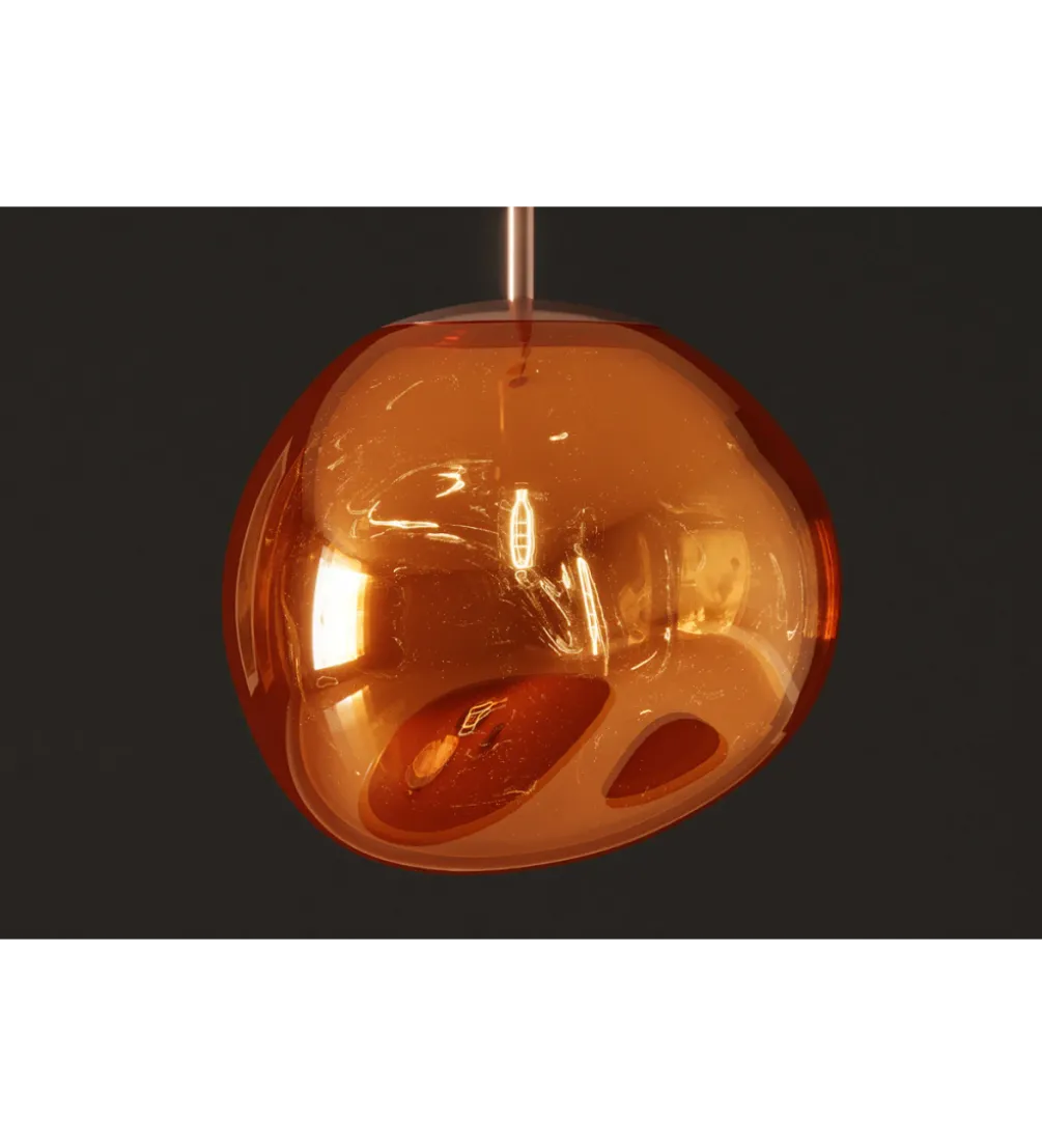 Lampa wisząca LIQUID DIAMOND 20 cm szkło miedź