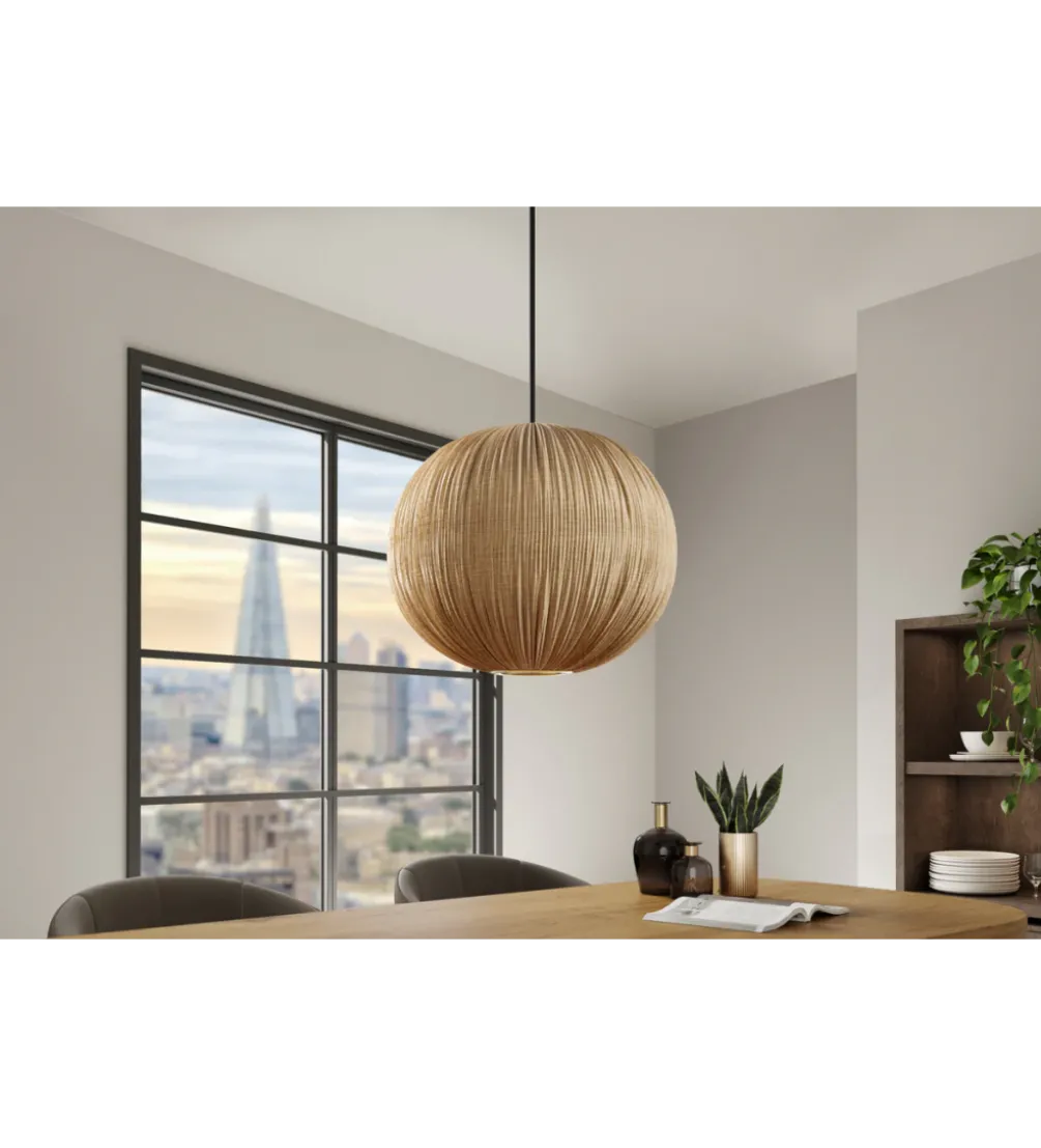 Lampa wisząca ORGANIC 45 cm tkanina naturalny