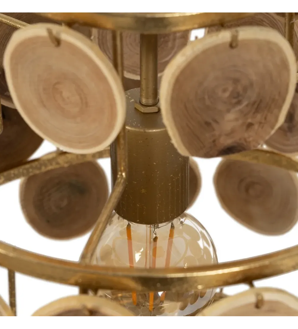 Lampa wisząca PORBELMA 58 cm złota naturalna