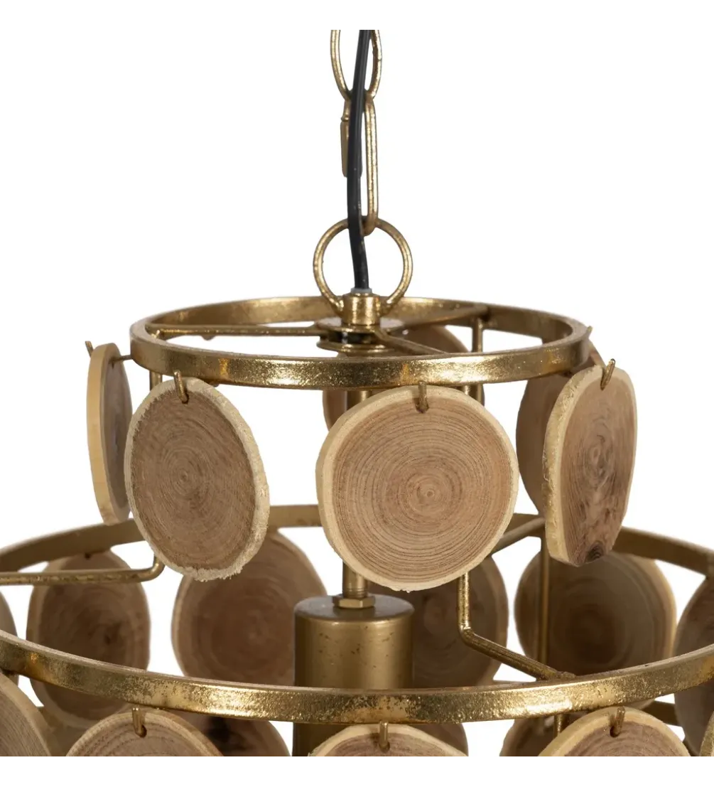 Lampa wisząca PORBELMA 58 cm złota naturalna