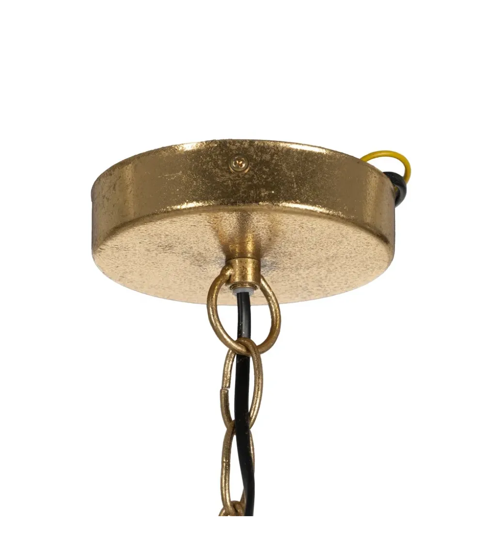 Lampa wisząca PORBELMA 58 cm złota naturalna