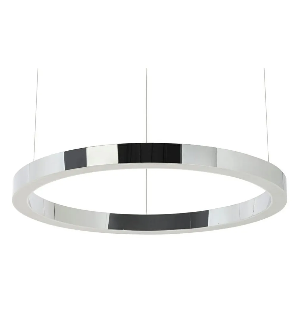 Lampa wisząca RING 80 cm srebrna
