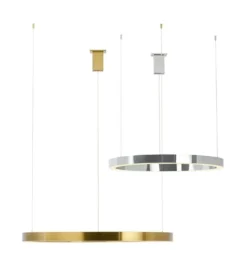 Lampa wisząca RING 80 cm srebrna