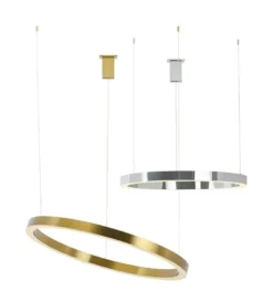 Lampa wisząca RING 80 cm srebrna