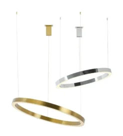 Lampa wisząca RING 80 cm srebrna