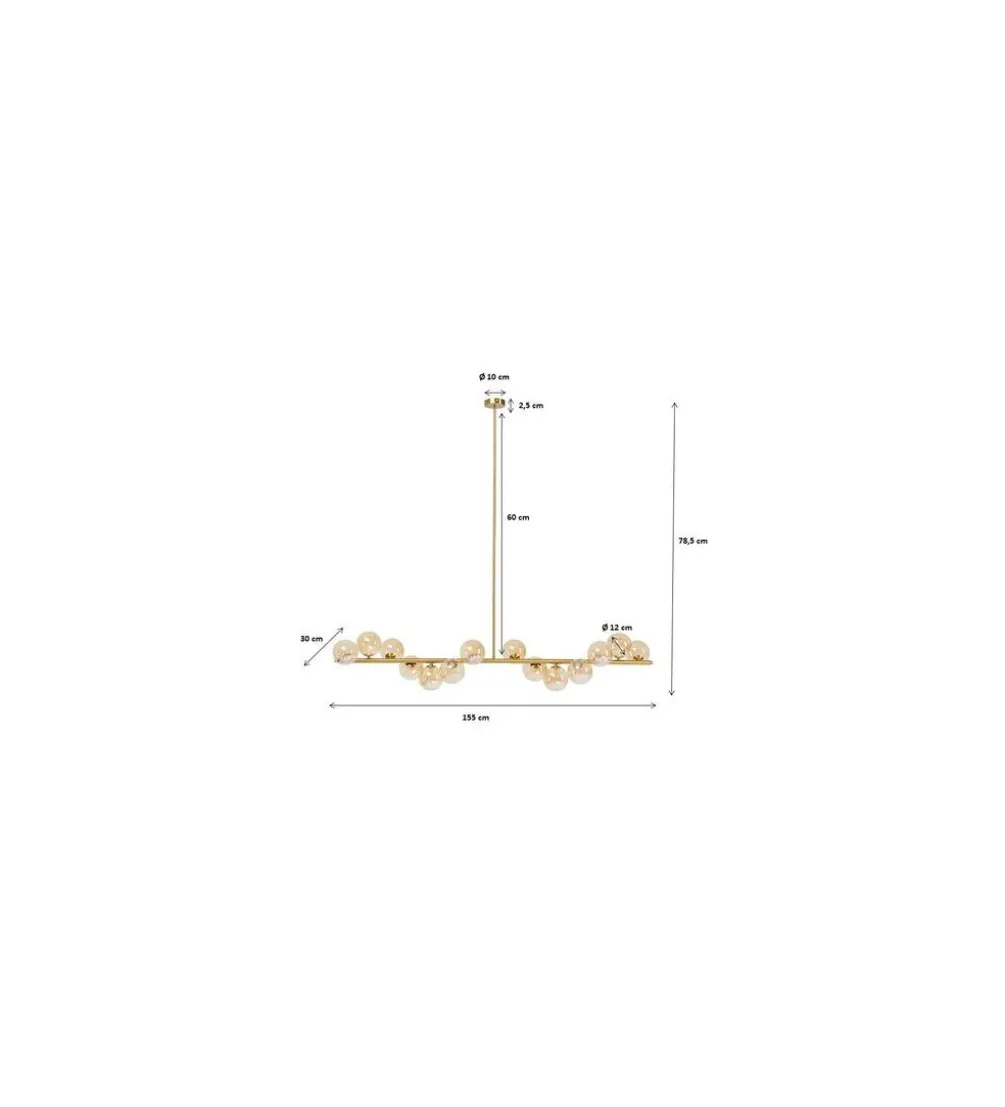 Lampa wisząca Scala Balls Brass 150 cm złota