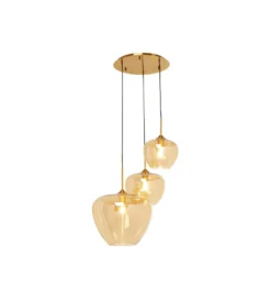 Lampa wisząca SPHERE AMBER 45 cm złota