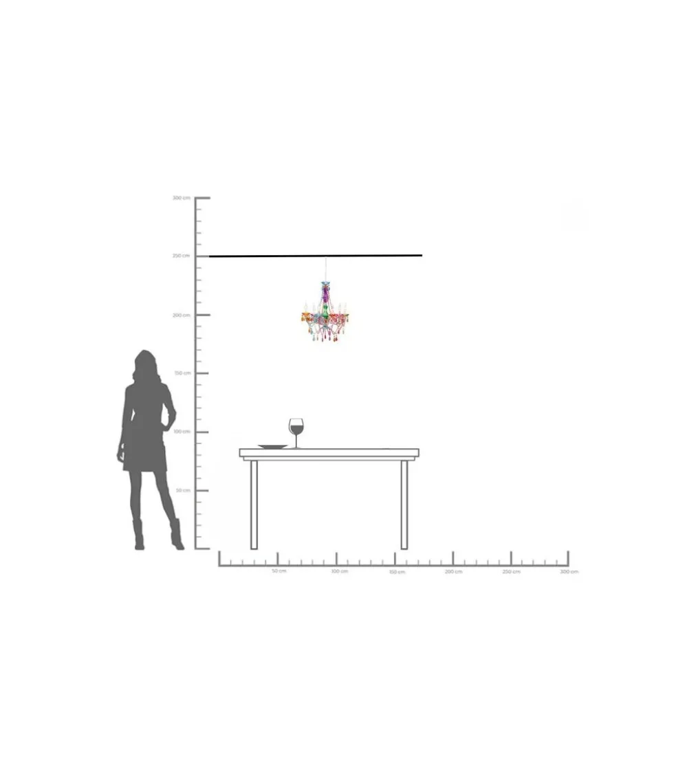 Lampa wisząca STARLIGHT 69 cm tęczowa