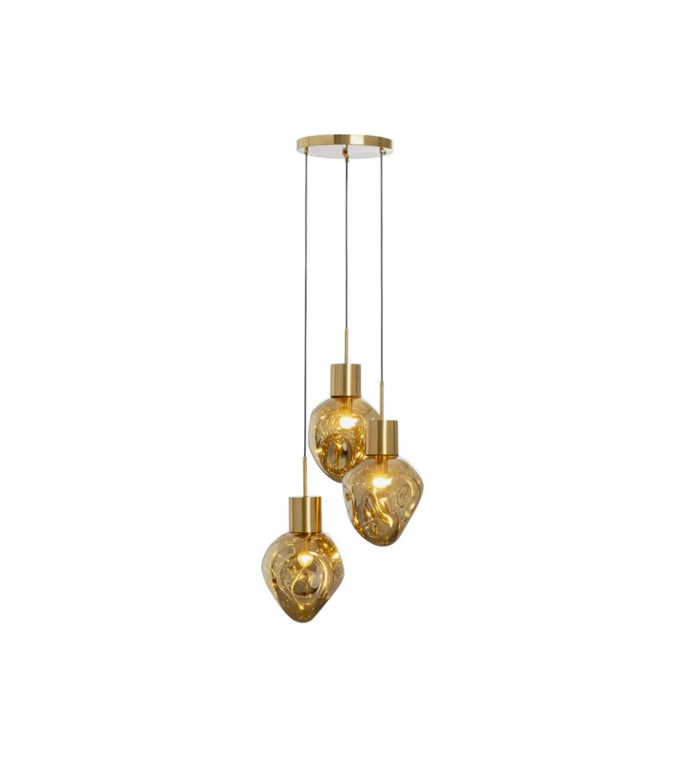 Lampa wisząca SUPERNOVA AMBER TRE 45 cm złota