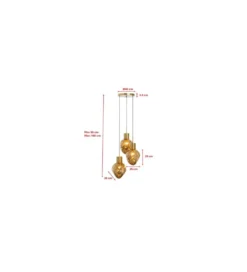 Lampa wisząca SUPERNOVA AMBER TRE 45 cm złota