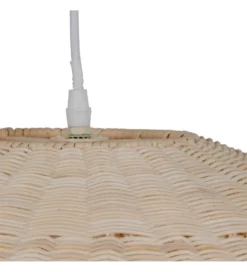 Lampa wisząca TECHO 52 cm ratan kremowa
