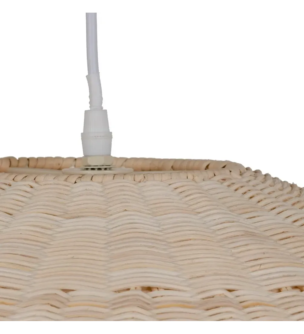 Lampa wisząca TECHO 52 cm ratan kremowa