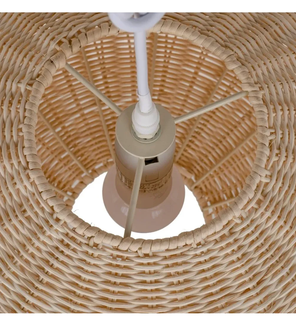 Lampa wisząca TECHO 52 cm ratan kremowa