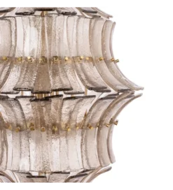 Lampa wisząca TEGOR 53 cm szare szkło