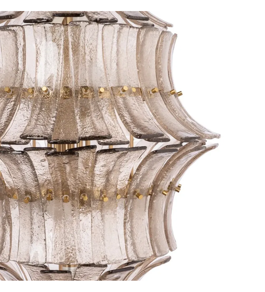 Lampa wisząca TEGOR 53 cm szare szkło