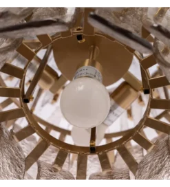 Lampa wisząca TEGOR 53 cm szare szkło