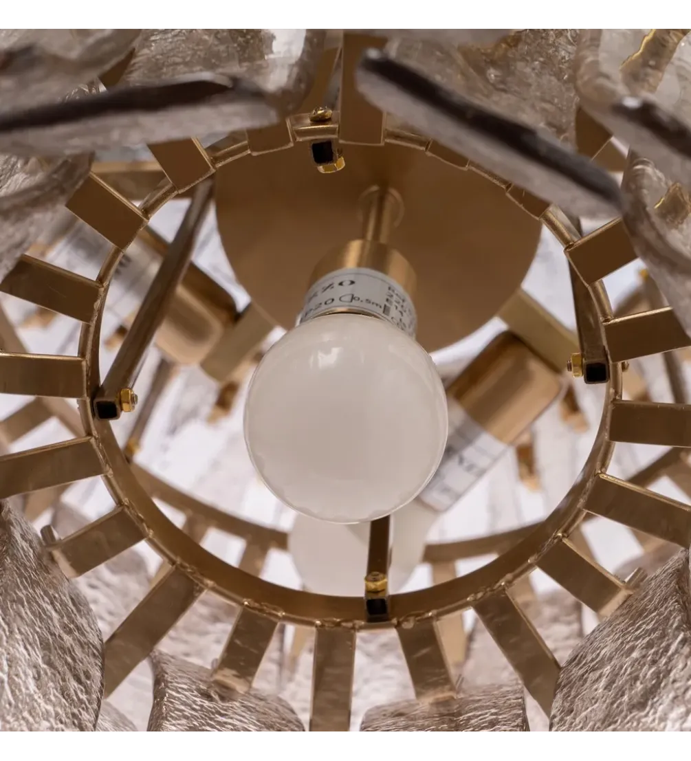 Lampa wisząca TEGOR 53 cm szare szkło