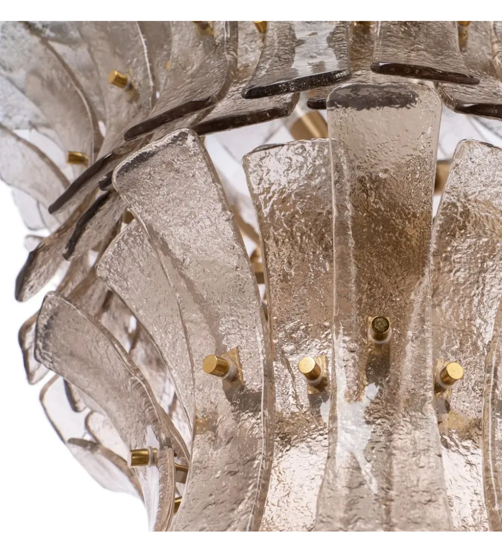 Lampa wisząca TEGOR 53 cm szare szkło