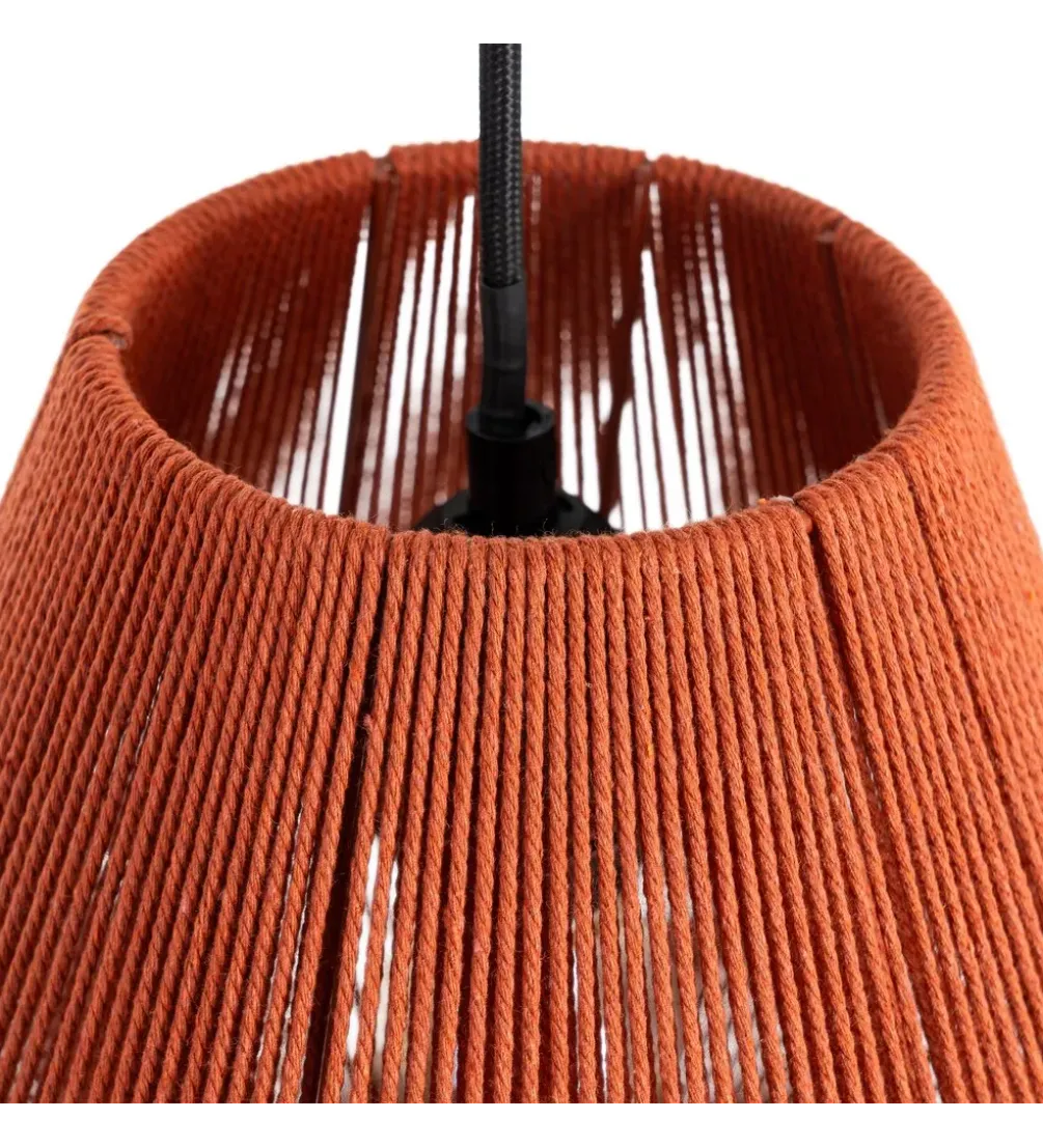 Lampa wisząca TEJA 25 cm lina papierowa ceglasty