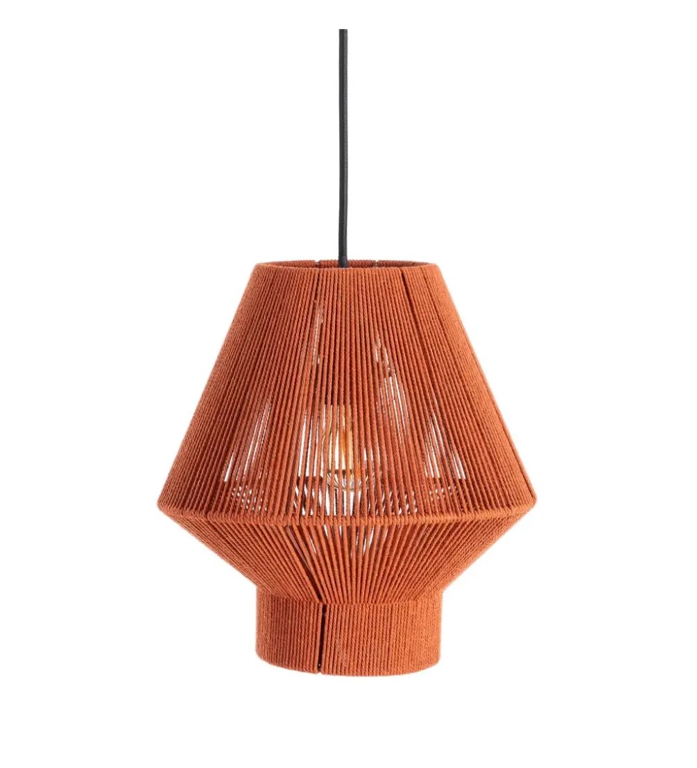 Lampa wisząca TEJA 25 cm lina papierowa ceglasty