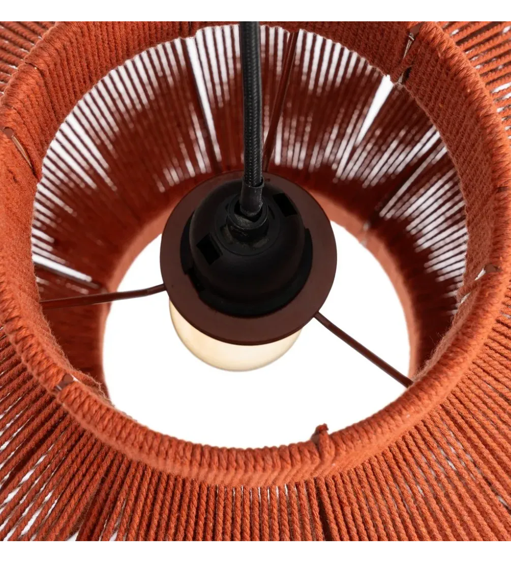 Lampa wisząca TEJA 30 cm lina papierowa ceglasty