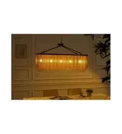 Lampa wisząca ZWINGER 80 cm złota