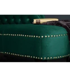 Leżanka BRIGIDA Chesterfield szmaragdowo zielony aksamit