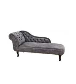 Leżanka Chesterfield BRIGIDA 170 cm szara