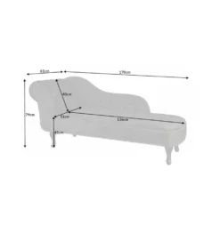 Leżanka Chesterfield BRIGIDA 170 cm szara